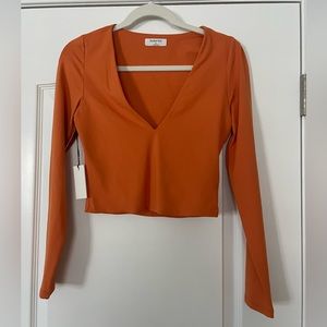 Aritzia Cropped V-Neck Top